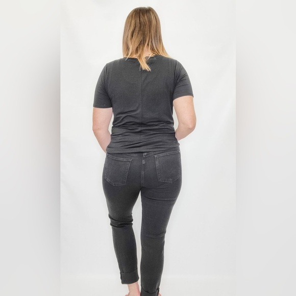 Judy Blue Mid-Rise Black Denim Destroyed Slim Fit Jeans 13/31 - Picture 4 of 8